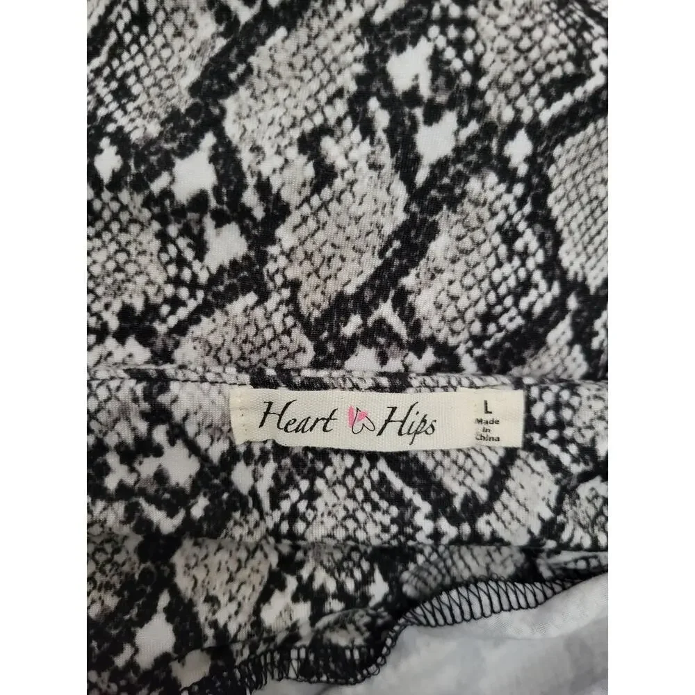 Heart & Hips Juniors Gray Snakeskin Print Bodycon Dress - Large - Picture 7 of 9